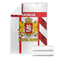 Georgia Blanket with Red Cross and Golden Lions Emblem Never Bows Design - Wonder Print Shop