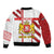Georgia Bomber Jacket with Red Cross and Golden Lions Emblem Never Bows Design - Wonder Print Shop