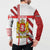 Georgia Button Sweatshirt with Red Cross and Golden Lions Emblem Never Bows Design - Wonder Print Shop
