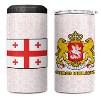 Georgia 4 in 1 Can Cooler Tumbler with Red Cross and Golden Lions Emblem Never Bows Design - Wonder Print Shop