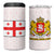 Georgia 4 in 1 Can Cooler Tumbler with Red Cross and Golden Lions Emblem Never Bows Design - Wonder Print Shop