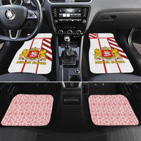 Georgia Car Mats with Red Cross and Golden Lions Emblem Never Bows Design - Wonder Print Shop