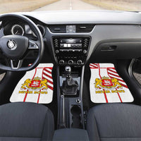 Georgia Car Mats with Red Cross and Golden Lions Emblem Never Bows Design - Wonder Print Shop