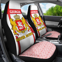 Georgia Car Seat Cover with Red Cross and Golden Lions Emblem Never Bows Design - Wonder Print Shop