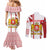 Georgia Couples Matching Mermaid Dress and Long Sleeve Button Shirt with Red Cross and Golden Lions Emblem Never Bows Design - Wonder Print Shop