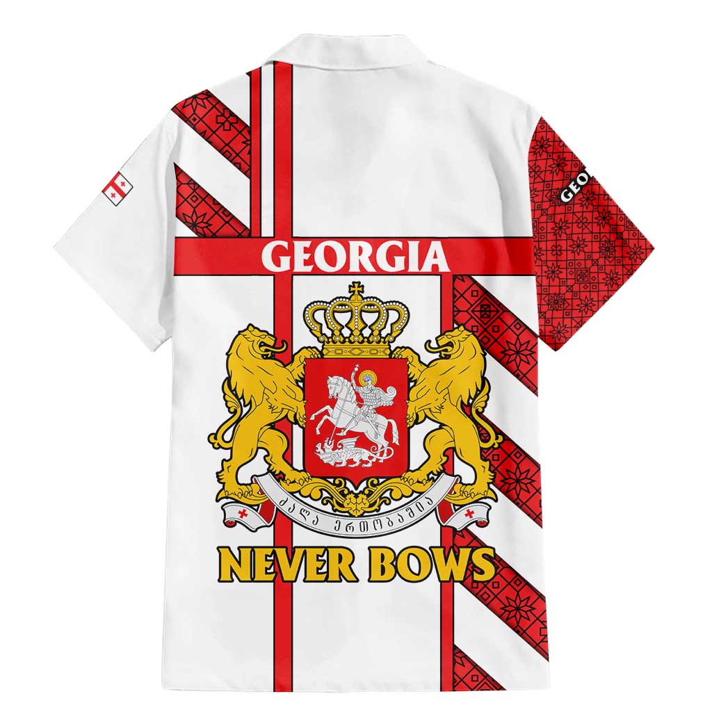 Georgia Family Matching Mermaid Dress and Hawaiian Shirt with Red Cross and Golden Lions Emblem Never Bows Design - Wonder Print Shop