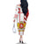 Georgia Family Matching Off The Shoulder Long Sleeve Dress and Hawaiian Shirt with Red Cross and Golden Lions Emblem Never Bows Design - Wonder Print Shop