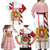 Georgia Family Matching Off Shoulder Maxi Dress and Hawaiian Shirt with Red Cross and Golden Lions Emblem Never Bows Design - Wonder Print Shop