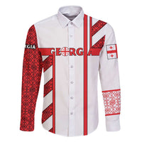 Georgia Family Matching Off Shoulder Maxi Dress and Hawaiian Shirt with Red Cross and Golden Lions Emblem Never Bows Design - Wonder Print Shop