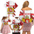 Georgia Family Matching Off Shoulder Short Dress and Hawaiian Shirt with Red Cross and Golden Lions Emblem Never Bows Design - Wonder Print Shop