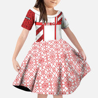 Georgia Family Matching Puletasi and Hawaiian Shirt with Red Cross and Golden Lions Emblem Never Bows Design - Wonder Print Shop
