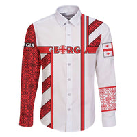 Georgia Family Matching Short Sleeve Bodycon Dress and Hawaiian Shirt with Red Cross and Golden Lions Emblem Never Bows Design - Wonder Print Shop