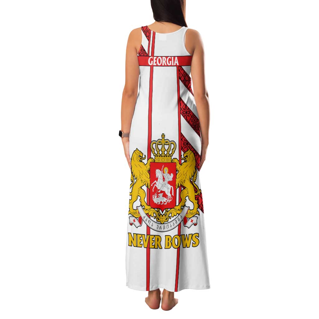 Georgia Family Matching Tank Maxi Dress and Hawaiian Shirt with Red Cross and Golden Lions Emblem Never Bows Design - Wonder Print Shop