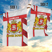 Georgia Garden Flag with Red Cross and Golden Lions Emblem Never Bows Design - Wonder Print Shop