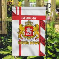 Georgia Garden Flag with Red Cross and Golden Lions Emblem Never Bows Design - Wonder Print Shop