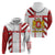 Georgia Hoodie with Red Cross and Golden Lions Emblem Never Bows Design - Wonder Print Shop