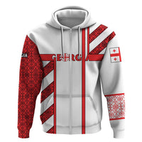 Georgia Hoodie with Red Cross and Golden Lions Emblem Never Bows Design - Wonder Print Shop