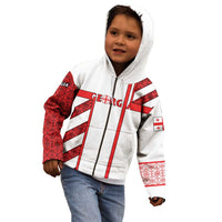 Georgia Kid Hoodie with Red Cross and Golden Lions Emblem Never Bows Design - Wonder Print Shop