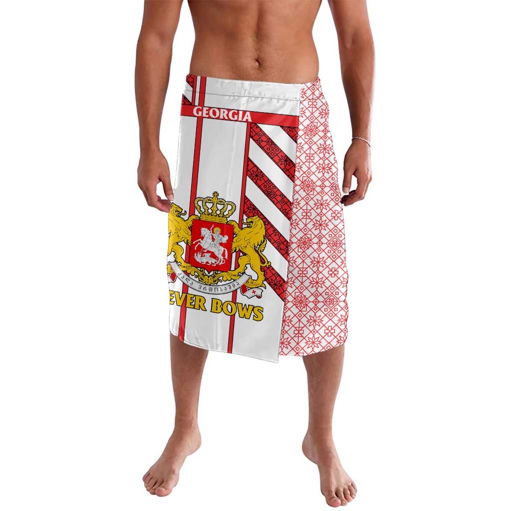 Georgia Lavalava with Red Cross and Golden Lions Emblem Never Bows Design - Wonder Print Shop