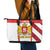 Georgia Leather Tote Bag with Red Cross and Golden Lions Emblem Never Bows Design - Wonder Print Shop
