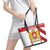 Georgia Leather Tote Bag with Red Cross and Golden Lions Emblem Never Bows Design - Wonder Print Shop
