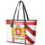 Georgia Leather Tote Bag with Red Cross and Golden Lions Emblem Never Bows Design - Wonder Print Shop
