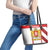Georgia Leather Tote Bag with Red Cross and Golden Lions Emblem Never Bows Design - Wonder Print Shop