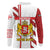 Georgia Long Sleeve Polo Shirt with Red Cross and Golden Lions Emblem Never Bows Design - Wonder Print Shop