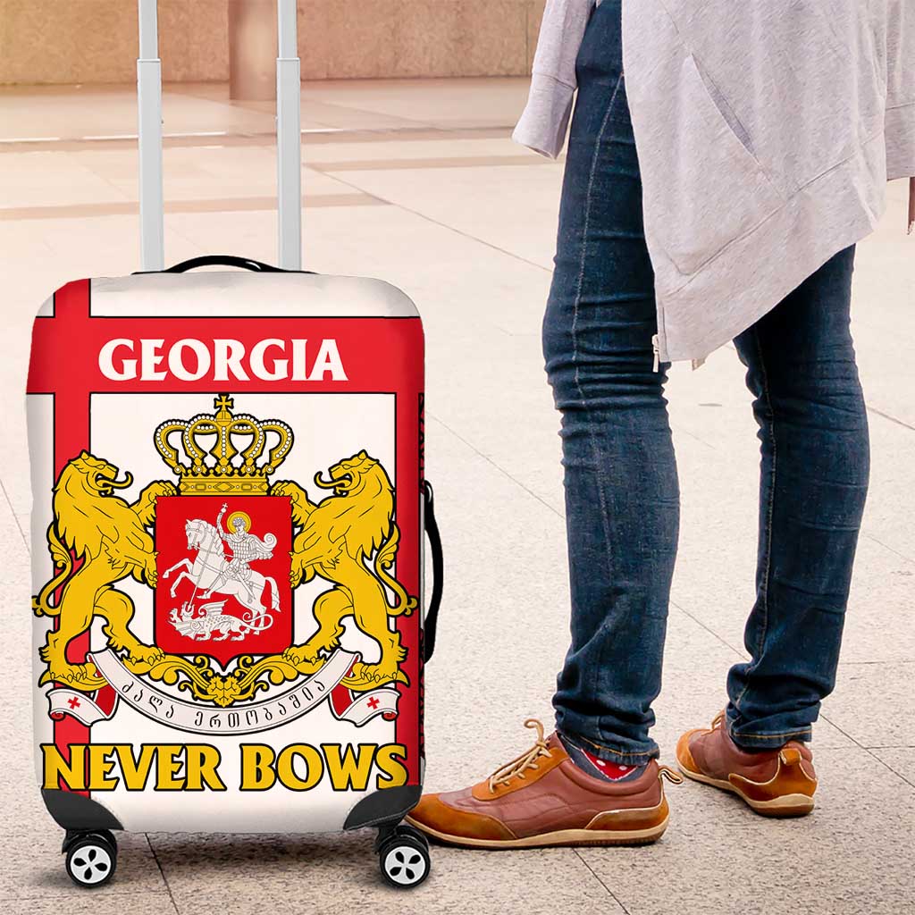 Georgia Luggage Cover with Red Cross and Golden Lions Emblem Never Bows Design - Wonder Print Shop