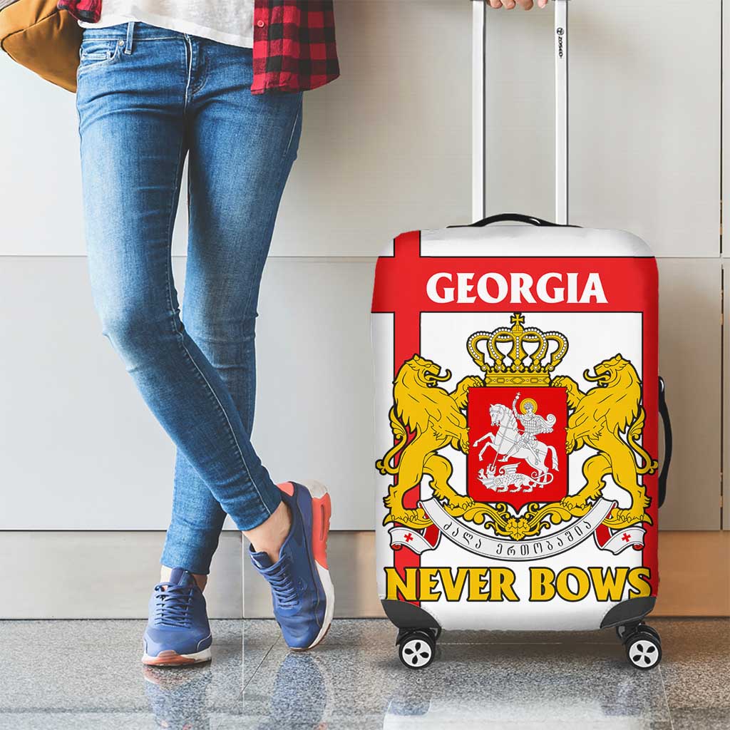 Georgia Luggage Cover with Red Cross and Golden Lions Emblem Never Bows Design - Wonder Print Shop