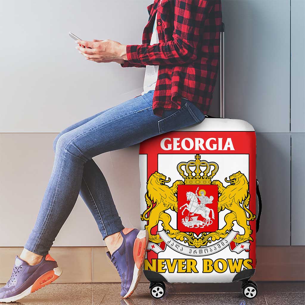 Georgia Luggage Cover with Red Cross and Golden Lions Emblem Never Bows Design - Wonder Print Shop