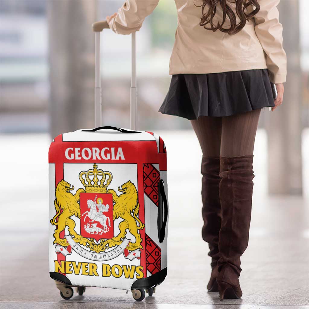 Georgia Luggage Cover with Red Cross and Golden Lions Emblem Never Bows Design - Wonder Print Shop