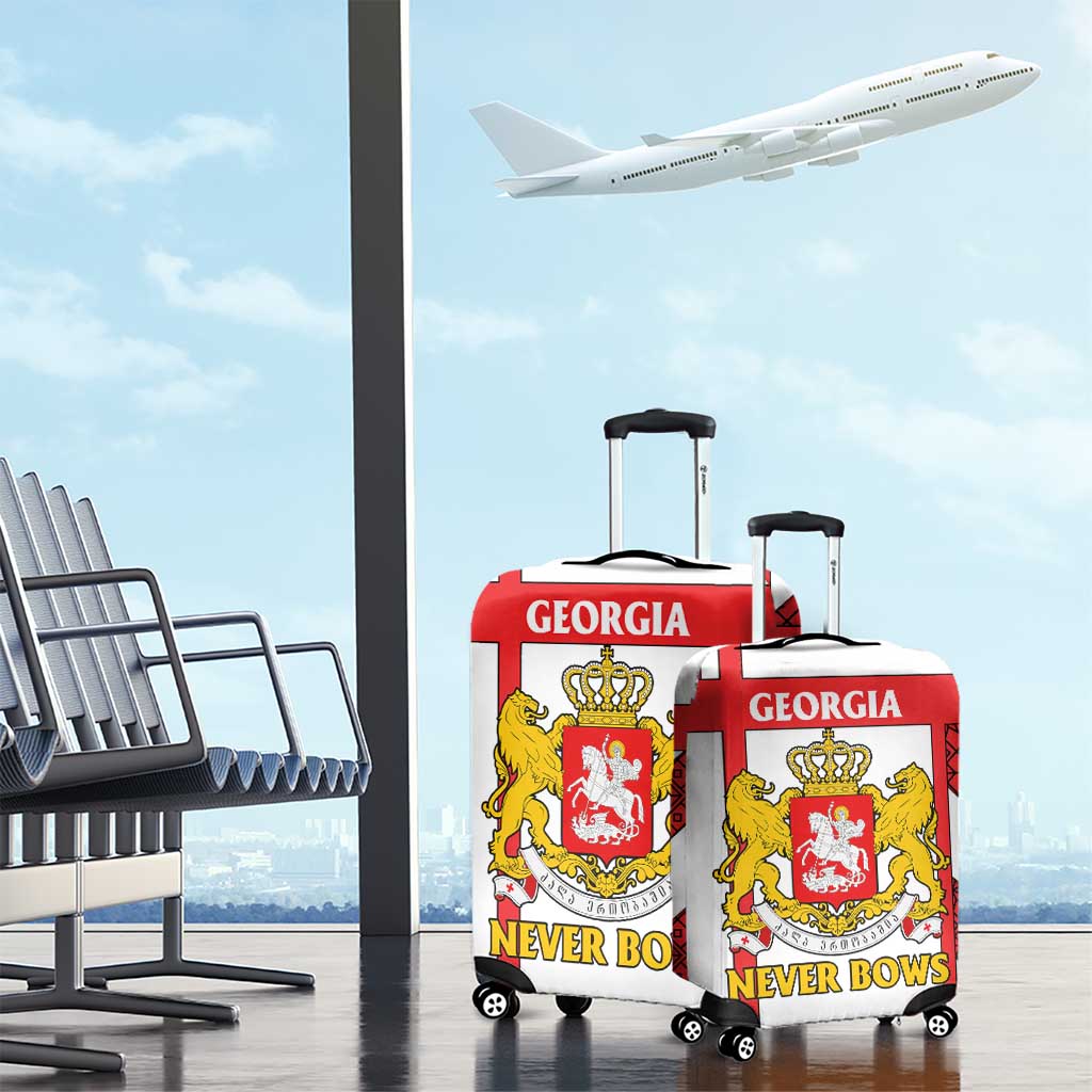 Georgia Luggage Cover with Red Cross and Golden Lions Emblem Never Bows Design - Wonder Print Shop