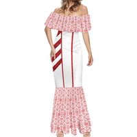 Georgia Mermaid Dress with Red Cross and Golden Lions Emblem Never Bows Design - Wonder Print Shop