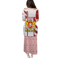 Georgia Puletasi with Red Cross and Golden Lions Emblem Never Bows Design - Wonder Print Shop
