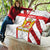 Georgia Quilt with Red Cross and Golden Lions Emblem Never Bows Design - Wonder Print Shop