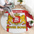 Georgia Round Carpet with Red Cross and Golden Lions Emblem Never Bows Design - Wonder Print Shop