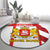 Georgia Round Carpet with Red Cross and Golden Lions Emblem Never Bows Design - Wonder Print Shop