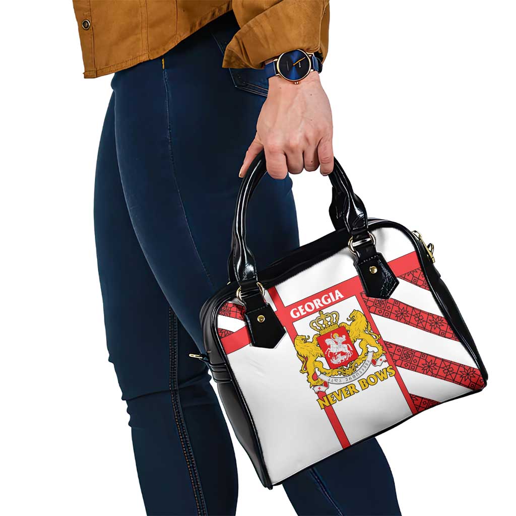 Georgia Shoulder Handbag with Red Cross and Golden Lions Emblem Never Bows Design - Wonder Print Shop