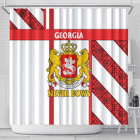 Georgia Shower Curtain with Red Cross and Golden Lions Emblem Never Bows Design - Wonder Print Shop