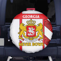 Georgia Spare Tire Cover with Red Cross and Golden Lions Emblem Never Bows Design - Wonder Print Shop