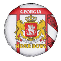 Georgia Spare Tire Cover with Red Cross and Golden Lions Emblem Never Bows Design - Wonder Print Shop