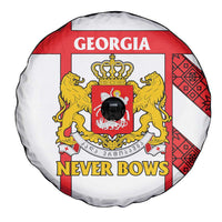 Georgia Spare Tire Cover with Red Cross and Golden Lions Emblem Never Bows Design - Wonder Print Shop