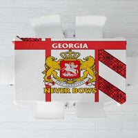 Georgia Tablecloth with Red Cross and Golden Lions Emblem Never Bows Design - Wonder Print Shop