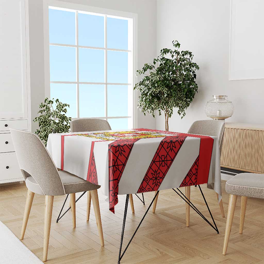 Georgia Tablecloth with Red Cross and Golden Lions Emblem Never Bows Design - Wonder Print Shop
