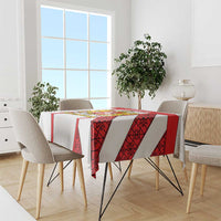 Georgia Tablecloth with Red Cross and Golden Lions Emblem Never Bows Design - Wonder Print Shop