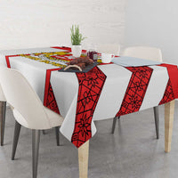 Georgia Tablecloth with Red Cross and Golden Lions Emblem Never Bows Design - Wonder Print Shop