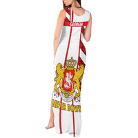 Georgia Tank Maxi Dress with Red Cross and Golden Lions Emblem Never Bows Design - Wonder Print Shop