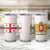 Georgia Tumbler Cup with Red Cross and Golden Lions Emblem Never Bows Design - Wonder Print Shop