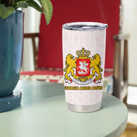Georgia Tumbler Cup with Red Cross and Golden Lions Emblem Never Bows Design - Wonder Print Shop